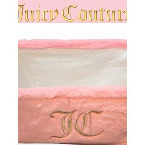 Juicy Couture Home JC Gold Embrodried Logo Faux Fur Decorative Storage Basket